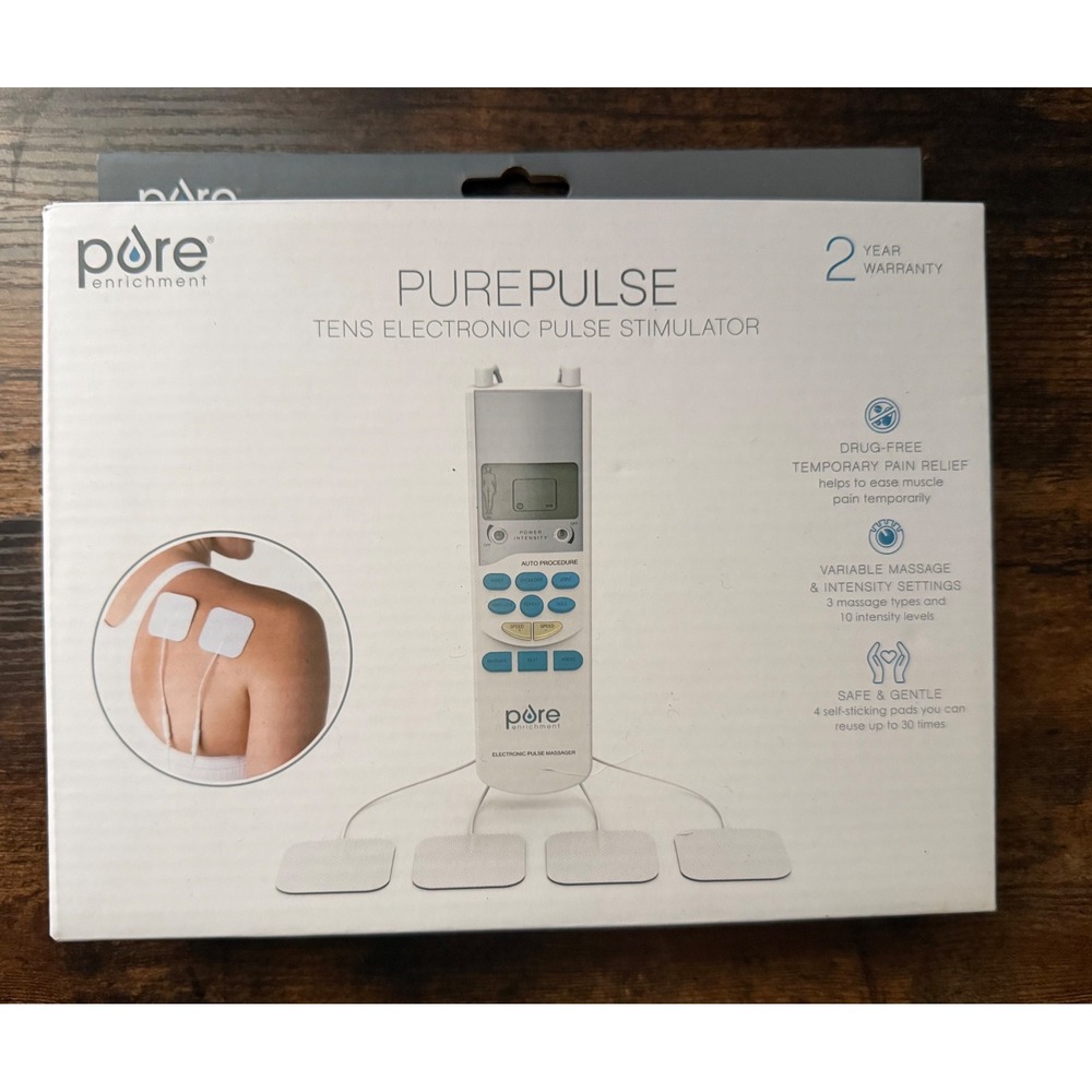 Pure Enrichment PurePulse TENS Electronic Pulse Stimulator Muscle Massager New